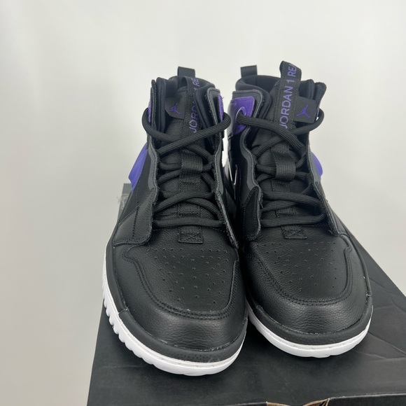 Nike Air Jordan 1 High React Black Court purple retro Size 11.5 - Picture 5 of 5
